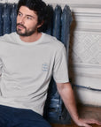 Polera manga corta hombre Pez beige