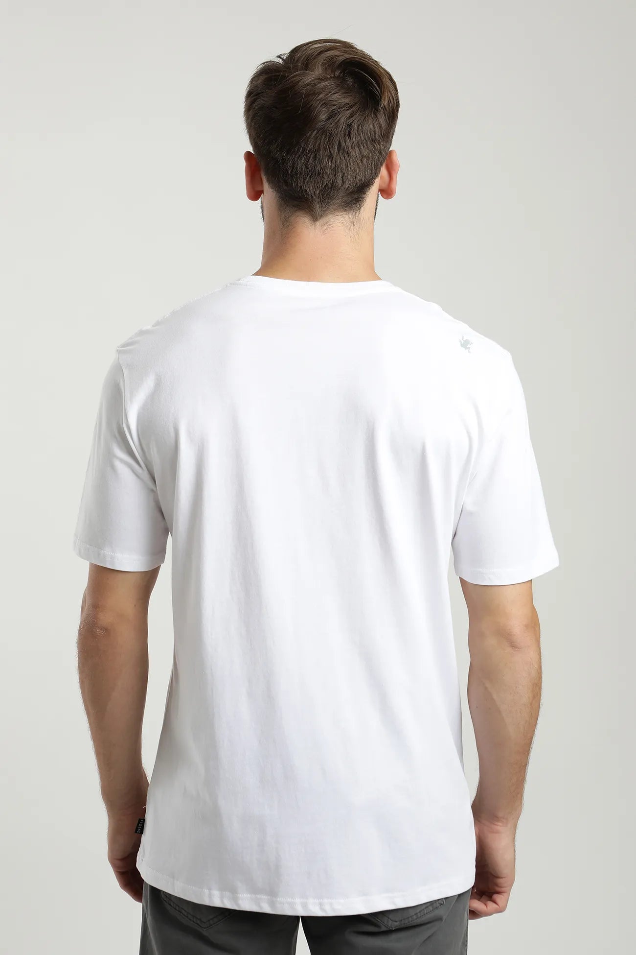 Polera manga corta hombre Plain blanco Algod n org nico Fr ens