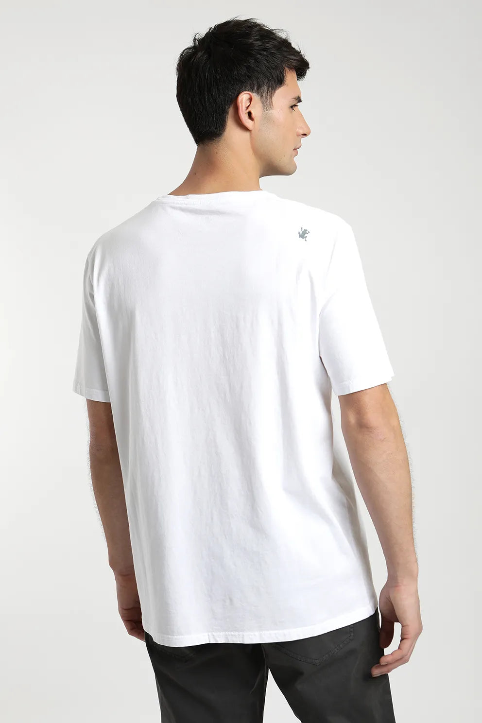 Polera manga corta hombre Logo text blanco Algodón orgánico