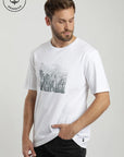 Polera manga corta hombre Bosque blanco - Algodón orgánico