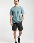 Polera manga corta hombre Bolsillo petróleo - Algodón orgánico - Frøens