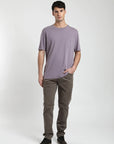 Polera manga corta hombre Bolsillo Stitch malva - Algodón orgánico - Frøens
