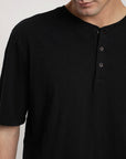 Polera manga corta hombre Mao negro - Algodón orgánico slub - Frøens