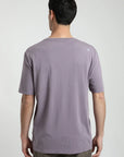 Polera manga corta hombre Bolsillo Stitch malva - Algodón orgánico - Frøens