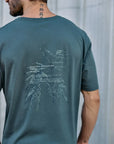 Polera manga corta hombre Helechos azul - Algodón orgánico - Frøens