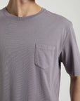 Polera manga corta hombre Bolsillo Stitch malva - Algodón orgánico - Frøens