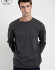 Polera manga larga hombre Back text grafito - Algodón orgánico - Frøens
