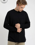 Polera manga larga hombre Bolsillo negro - Algodón orgánico - Frøens