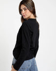 Polera manga larga Palma negro - Algodón orgánico