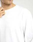 Polera manga larga hombre heavyweight Plain blanco - Algodón orgánico