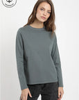 Polera manga larga mujer Nalca piedra - Algodón orgánico