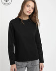 Polera manga larga mujer Nalca negro - Algodón orgánico