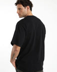 Polera manga corta hombre Oversize negra - Algodón orgánico