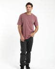 Polera manga corta hombre Palmera burdeo - Algodón orgánico