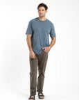 Polera manga corta hombre Plain azul heavyweight - Algodón orgánico - Frøens
