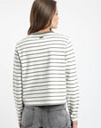 Polera manga larga mujer Rayas Azucena heavyweight verde - Algodón orgánico