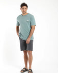Polera manga corta hombre Sol petróleo - Algodón orgánico