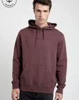 Polerón hombre Hoodie burdeo - Algodón orgánico - Frøens