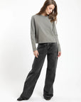 Polera manga larga mujer Azucena heavyweight gris - Algodón orgánico