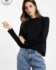 Polera manga larga Palma negro - Algodón orgánico