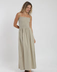Vestido largo panal beige Froens