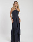 Vestido largo vuelos azul