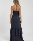 Vestido largo vuelos azul