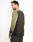 Polera manga larga hombre MTB oliva - Poliéster reciclado - Frøens