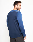 Polera manga larga hombre MTB AZUL - Poliéster reciclado - Frøens