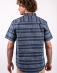 Camisa manga corta hombre Vintage azul - Algodón orgánico