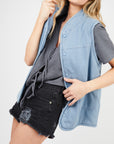 Chaqueta mujer sin mangas celeste - Frøens