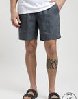 Short hombre Lino azul