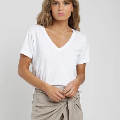 Polera mujer Basic blanco - Algodón orgánico