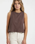 Blusa mujer Caulle café - Lino