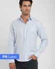 Label - Camisa manga larga York celeste algodón orgánico