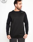 Polera manga larga hombre MTB negro - Poliéster reciclado