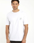 Polera manga corta hombre Palmera blanca - Algodón orgánico