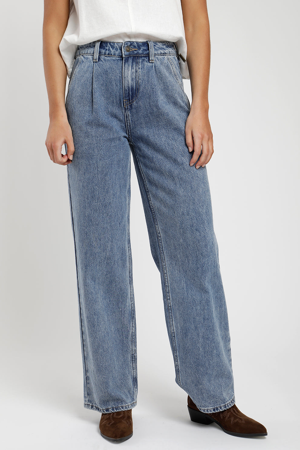 Jeans mujer Pinzas celeste - 34