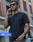 Label - Polera manga corta hombre Slim Fit negro