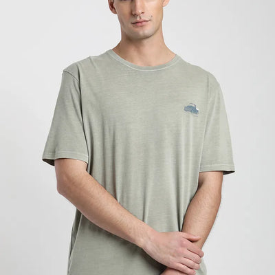 Polera manga corta hombre Auto verde claro - Algodón orgánico