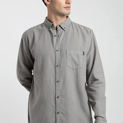 Camisa manga larga Basic gris - Algodón orgánico + lino