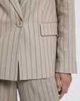 Blazer Alondra rayas beige - Lino