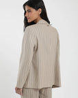 Blazer Alondra rayas beige - Lino