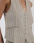 Vest Sándalo rayas beige - Lino - Frøens