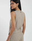 Vest Sándalo rayas beige - Lino - Frøens