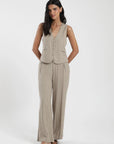 Vest Sándalo rayas beige - Lino - Frøens