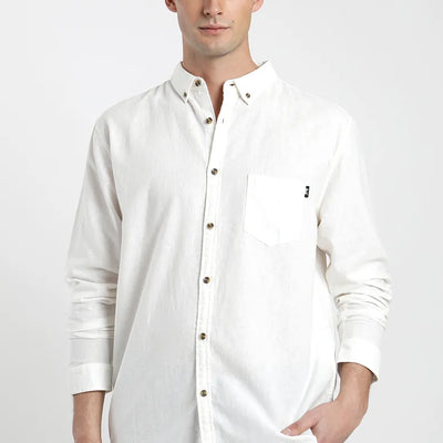 Camisa manga larga Basic blanco - Algodón orgánico + lino