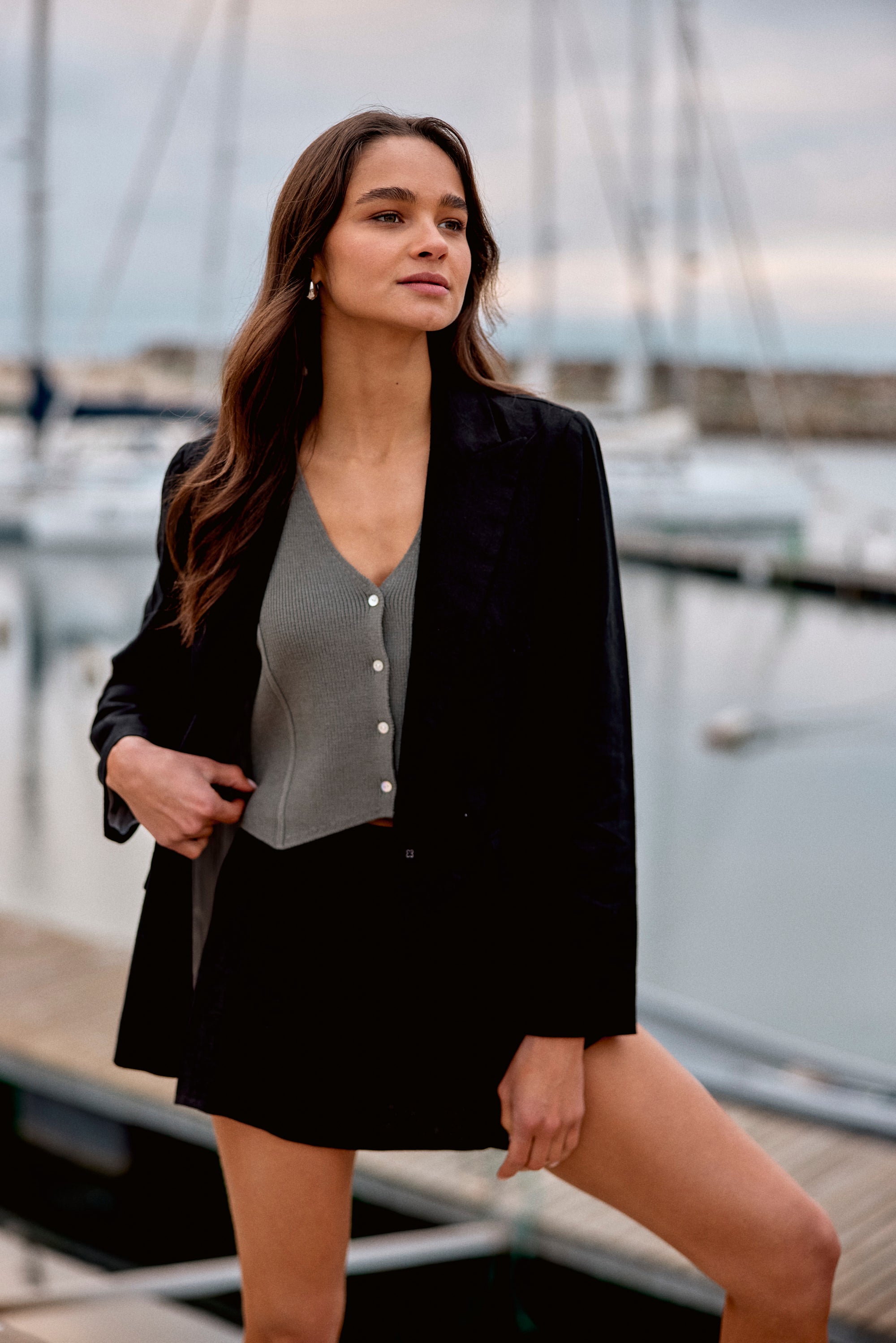 Falda short Sol negro - Lino - Frøens