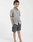 Camisa manga corta kids Lineas Flores Taupe - Algodón orgánico - Frøens