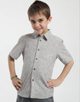 Camisa manga corta kids Lineas Flores Taupe - Algodón orgánico - Frøens